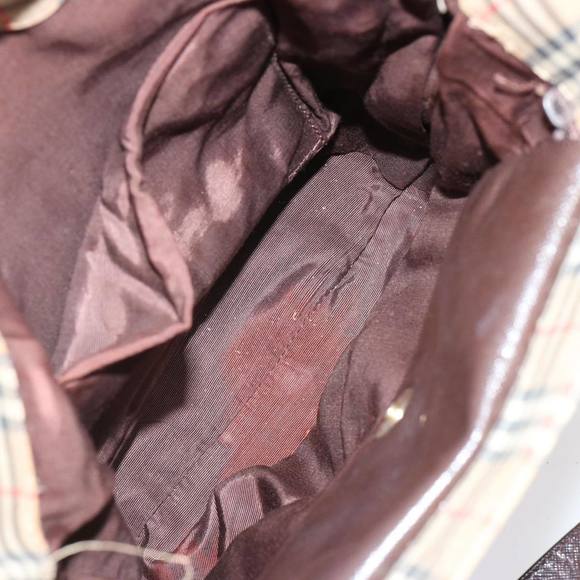 BURBERRY Nova Check Tote Bag Canvas Beige Black Auth ep4012 - Picture 11 of 16